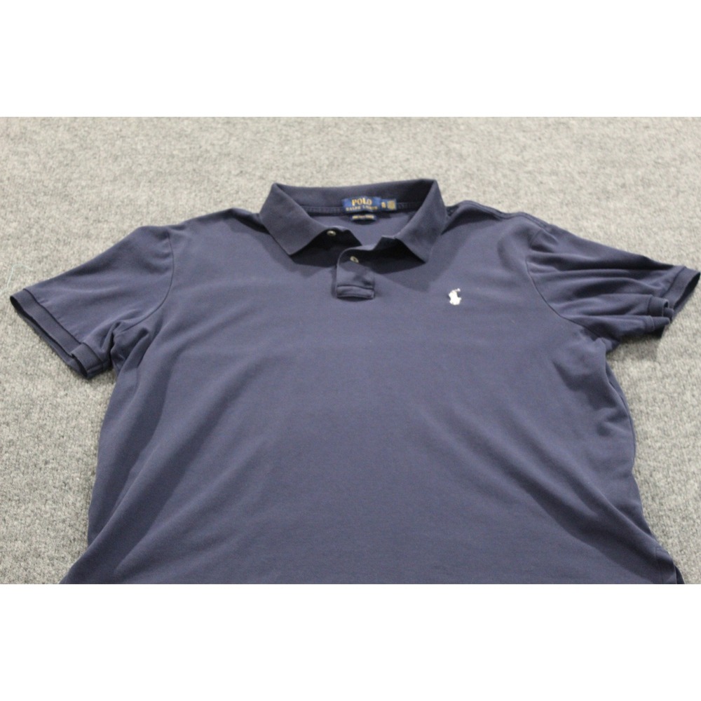 Polo Ralph Lauren Mens Navy Blue Pima Soft Touch Polo Shirt Size XL - Picture 2 of 9